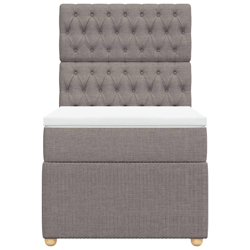 vidaXL tópszínű szövet rugós ágy matraccal 100 x 200 cm