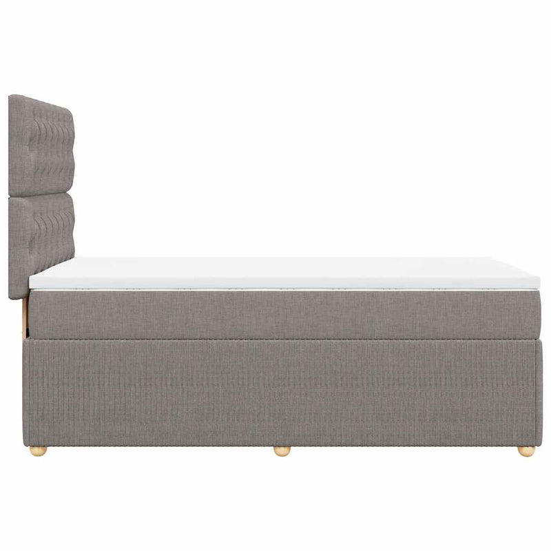 vidaXL tópszínű szövet rugós ágy matraccal 100 x 200 cm