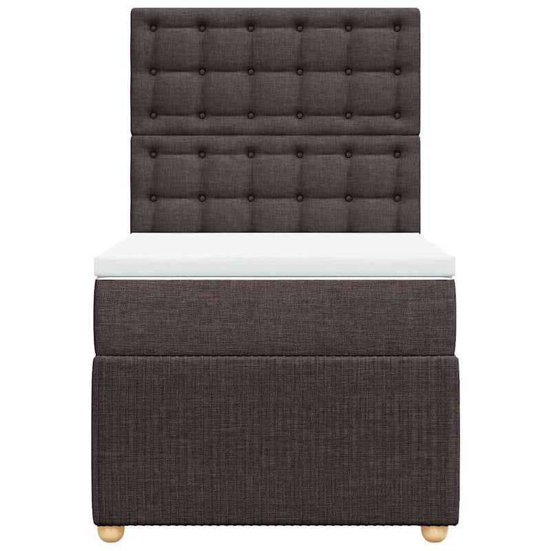 vidaXL sötétbarna szövet rugós ágy matraccal 100 x 200 cm