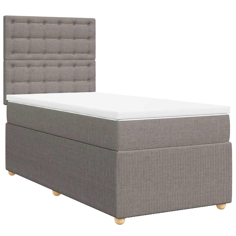 vidaXL tópszínű szövet rugós ágy matraccal 100 x 200 cm