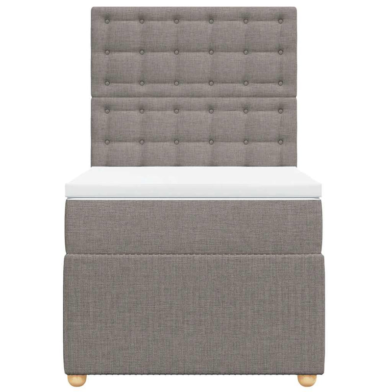 vidaXL tópszínű szövet rugós ágy matraccal 100 x 200 cm