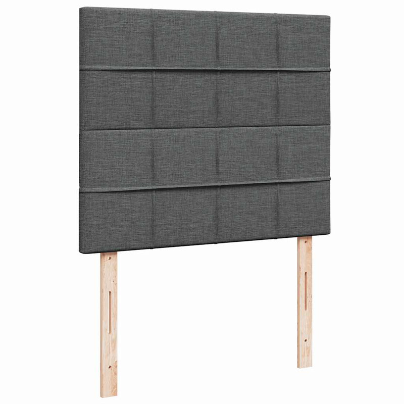 vidaXL sötétszürke szövet rugós ágy matraccal 120 x 190 cm