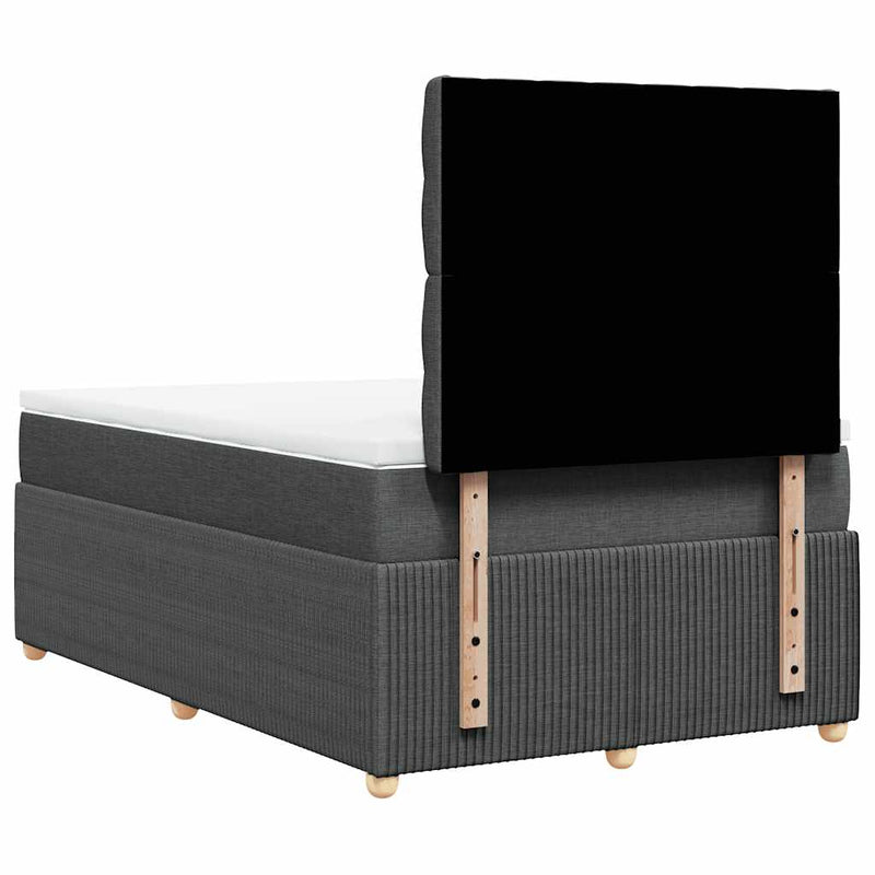 vidaXL sötétszürke szövet rugós ágy matraccal 120 x 190 cm
