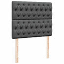 vidaXL sötétszürke szövet rugós ágy matraccal 120 x 190 cm