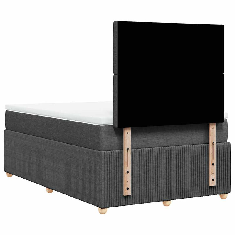 vidaXL sötétszürke szövet rugós ágy matraccal 120 x 190 cm