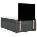 vidaXL sötétszürke szövet rugós ágy matraccal 120 x 200 cm