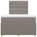 vidaXL tópszínű szövet rugós ágy matraccal 120 x 200 cm