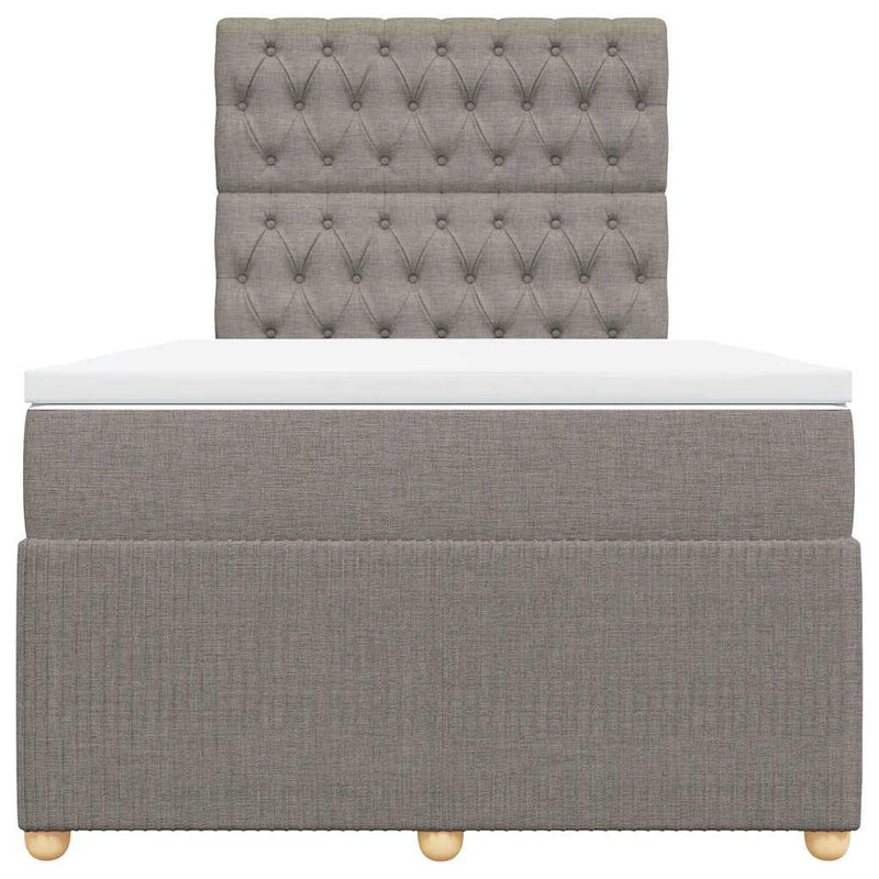 vidaXL tópszínű szövet rugós ágy matraccal 120 x 200 cm