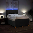 vidaXL fekete szövet rugós ágy matraccal 140 x 190 cm