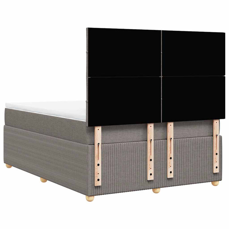 vidaXL tópszínű szövet rugós ágy matraccal 140 x 190 cm
