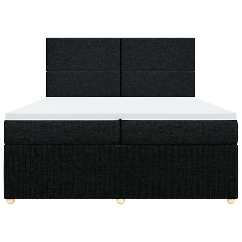 vidaXL fekete szövet rugós ágy matraccal 200 x 200 cm