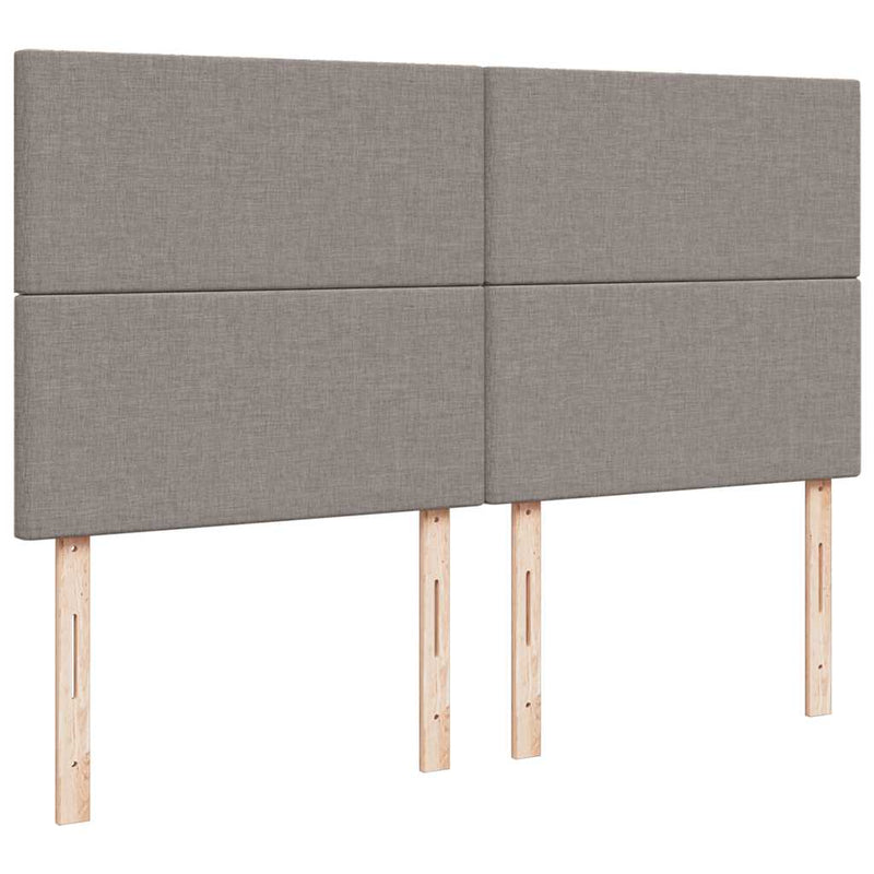 vidaXL tópszínű szövet rugós ágy matraccal 200 x 200 cm