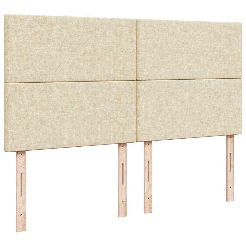 vidaXL krémszínű szövet rugós ágy matraccal 200 x 200 cm