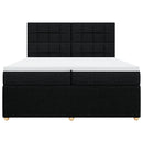 vidaXL fekete szövet rugós ágy matraccal 200 x 200 cm