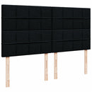 vidaXL fekete szövet rugós ágy matraccal 200 x 200 cm