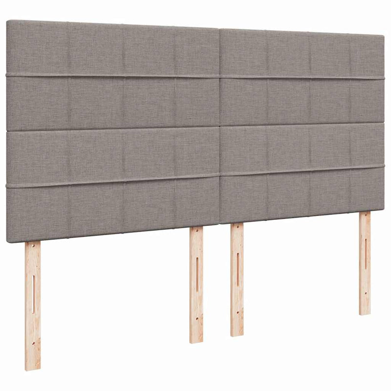 vidaXL tópszínű szövet rugós ágy matraccal 200 x 200 cm