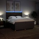 vidaXL sötétbarna szövet rugós ágy matraccal 200 x 200 cm