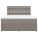 vidaXL tópszínű szövet rugós ágy matraccal 200 x 200 cm