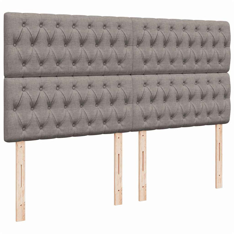 vidaXL tópszínű szövet rugós ágy matraccal 200 x 200 cm
