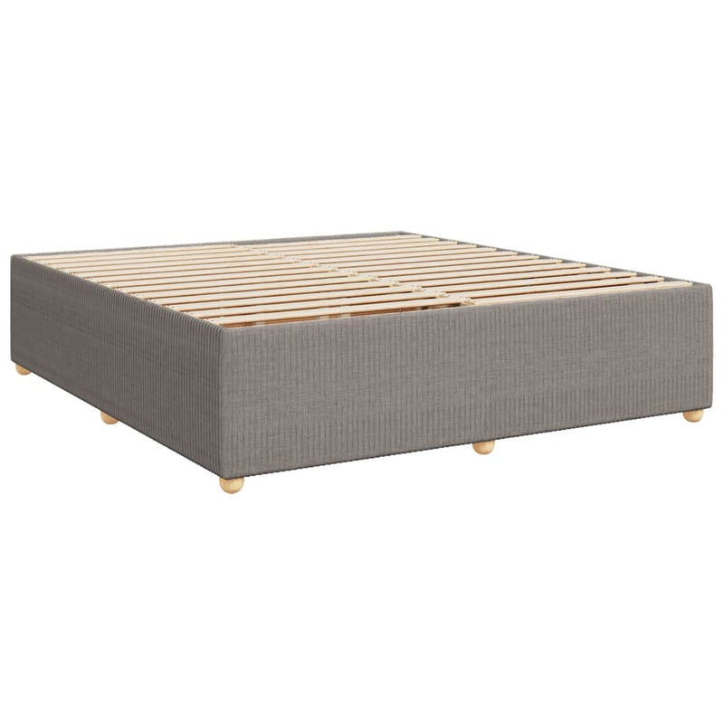vidaXL tópszínű szövet rugós ágy matraccal 200 x 200 cm