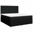 vidaXL fekete szövet rugós ágy matraccal 200 x 200 cm