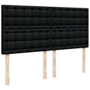 vidaXL fekete szövet rugós ágy matraccal 200 x 200 cm