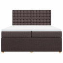 vidaXL sötétbarna szövet rugós ágy matraccal 200 x 200 cm