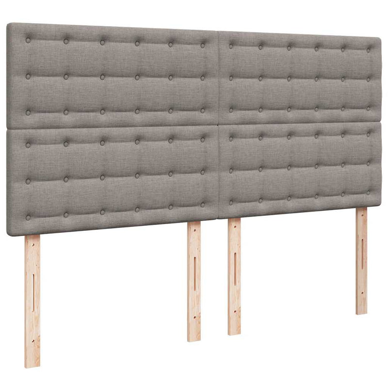 vidaXL tópszínű szövet rugós ágy matraccal 200 x 200 cm