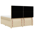 vidaXL krémszínű szövet rugós ágy matraccal 200 x 200 cm