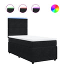 vidaXL fekete bársony rugós ágy matraccal 80 x 200 cm
