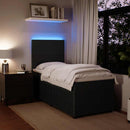vidaXL fekete bársony rugós ágy matraccal 80 x 200 cm