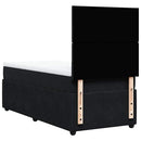 vidaXL fekete bársony rugós ágy matraccal 80 x 200 cm
