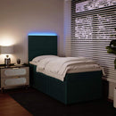 vidaXL sötétzöld bársony rugós ágy matraccal 80 x 200 cm