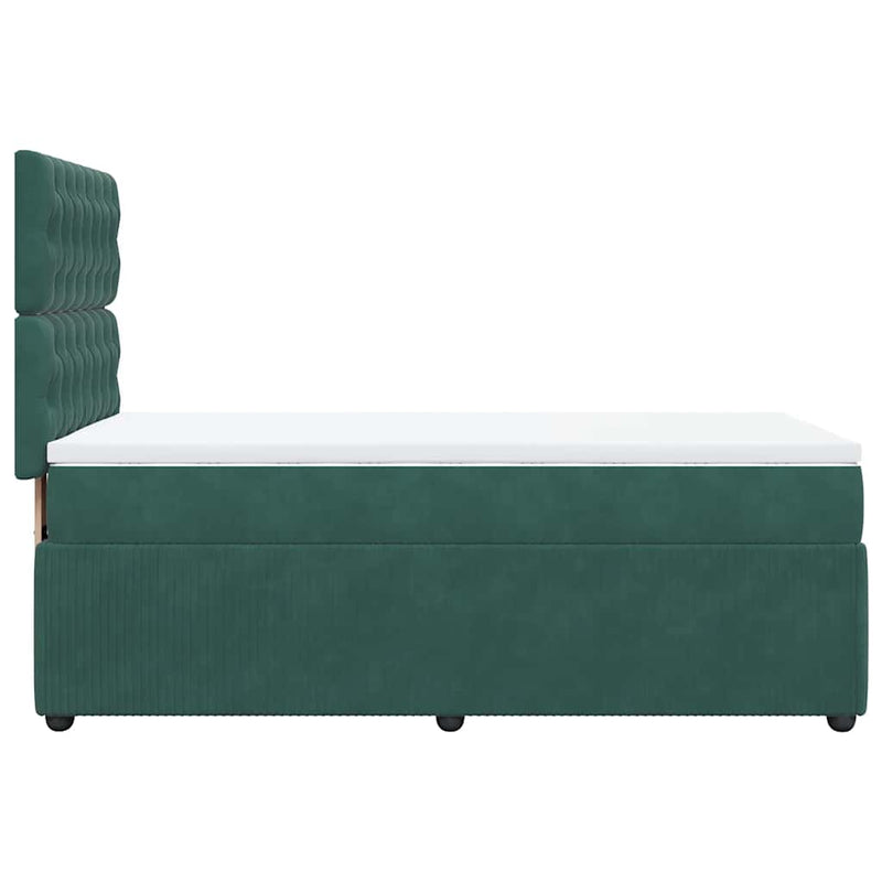 vidaXL sötétzöld bársony rugós ágy matraccal 80 x 200 cm