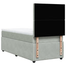 vidaXL világosszürke bársony rugós ágy matraccal 80 x 200 cm