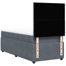 vidaXL sötétszürke bársony rugós ágy matraccal 90x190 cm