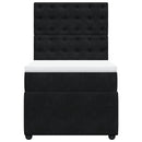 vidaXL fekete bársony rugós ágy matraccal 90x190 cm