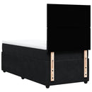vidaXL fekete bársony rugós ágy matraccal 90 x 200 cm