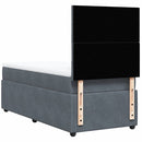 vidaXL sötétszürke bársony rugós ágy matraccal 90 x 200 cm