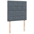 vidaXL sötétszürke bársony rugós ágy matraccal 90 x 200 cm