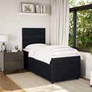 vidaXL fekete bársony rugós ágy matraccal 90 x 200 cm