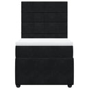 vidaXL fekete bársony rugós ágy matraccal 90 x 200 cm