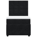 vidaXL fekete bársony rugós ágy matraccal 90 x 200 cm
