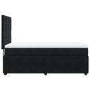 vidaXL fekete bársony rugós ágy matraccal 90 x 200 cm
