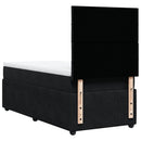 vidaXL fekete bársony rugós ágy matraccal 90 x 200 cm