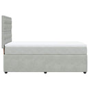 vidaXL világosszürke bársony rugós ágy matraccal 90 x 200 cm