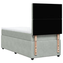 vidaXL világosszürke bársony rugós ágy matraccal 90 x 200 cm