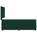 vidaXL sötétzöld bársony rugós ágy matraccal 90 x 200 cm
