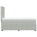 vidaXL világosszürke bársony rugós ágy matraccal 100 x 200 cm