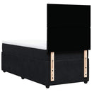 vidaXL fekete bársony rugós ágy matraccal 100 x 200 cm